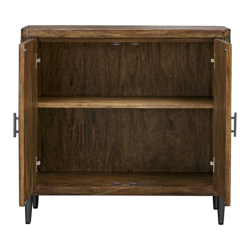 Uttermost Pinstripe Tambour 2 Door Cabinet, Walnut