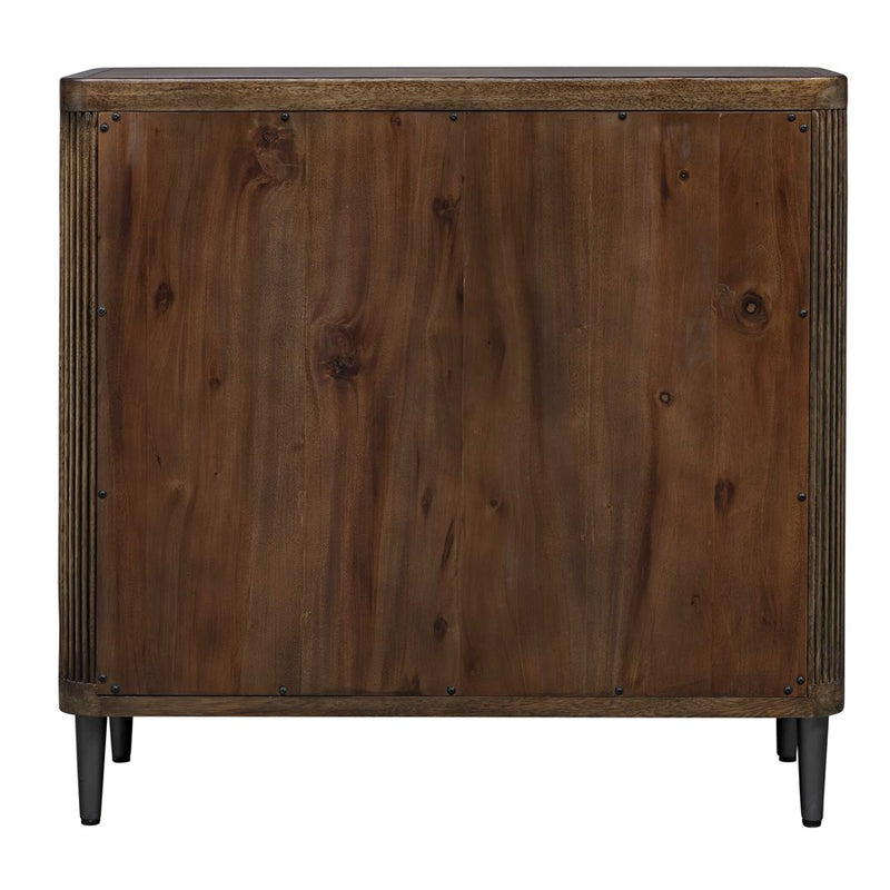 Uttermost Pinstripe Tambour 2 Door Cabinet, Walnut