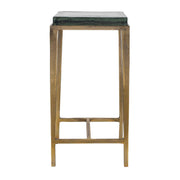 Uttermost Preston 12.2in Square Accent Table | Antiqued Brass Aluminum Frame with Cast Glass Top | Living Room & Bedroom | Model 50596