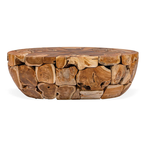Uttermost Gareis Teak Oval Coffee Table | Hand-Assembled Solid Teak Wood | Living Room & Outdoor Patio | 48 x 24 x 16 in | Model 51121