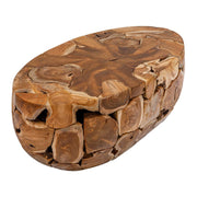 Uttermost Gareis Teak Oval Coffee Table | Hand-Assembled Solid Teak Wood | Living Room & Outdoor Patio | 48 x 24 x 16 in | Model 51121