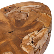 Uttermost Gareis Teak Oval Coffee Table | Hand-Assembled Solid Teak Wood | Living Room & Outdoor Patio | 48 x 24 x 16 in | Model 51121