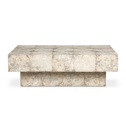 Uttermost Kotoa Bleached White Oval Coffee Table | Tamarind Wood Veneer Plinth Base | Living Room & Lounge | 50 x 30 x 16 in | Model 51140
