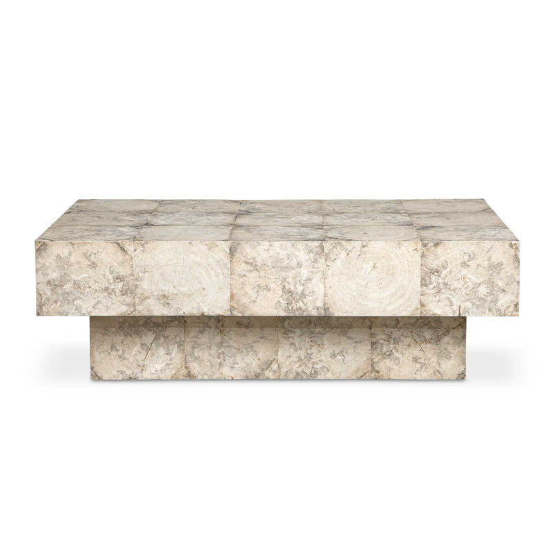 Uttermost Kotoa Bleached White Oval Coffee Table | Tamarind Wood Veneer Plinth Base | Living Room & Lounge | 50 x 30 x 16 in | Model 51140