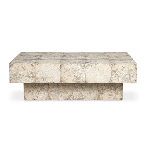 Uttermost Kotoa Bleached White Oval Coffee Table | Tamarind Wood Veneer Plinth Base | Living Room & Lounge | 50 x 30 x 16 in | Model 51140