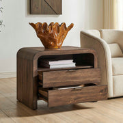 Uttermost Decatur Dark Walnut Side Table | Acacia Wood with Shelf & Drawers | Living Room & Bedroom | 30 x 19 x 23 in | Model 51158