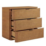 Uttermost Duluth 36in 3-Drawer Chest | Oak Veneer Natural Finish with Dark Bronze Pulls | Bedroom & Entryway Storage | 36 x 18 x 32 in | Model 51179
