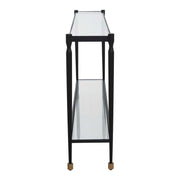 Uttermost Javana 60in Console Table | Iron Frame with Brass Accents and Tempered Glass Shelves | Entryway & Living Room | Model 51202