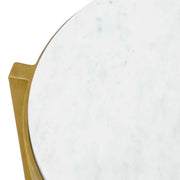 Uttermost Ocilla 18.5in Round Accent Table | Antique Brass Cast Iron and White Marble | Living Room & Entryway Side Table | Model 51203