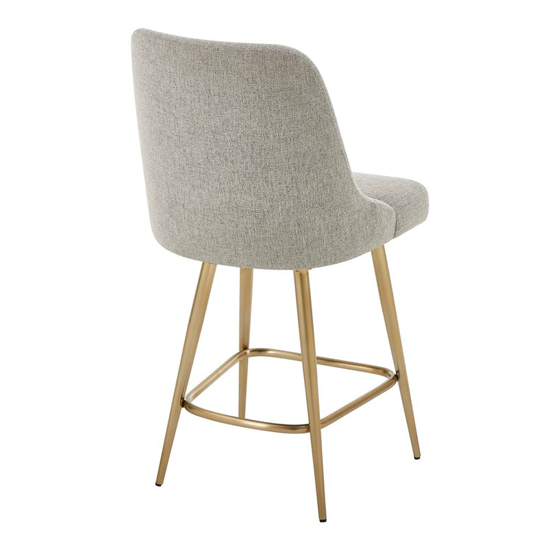 Uttermost Bramwell Upholstered Counter Stool, Brushed Gold