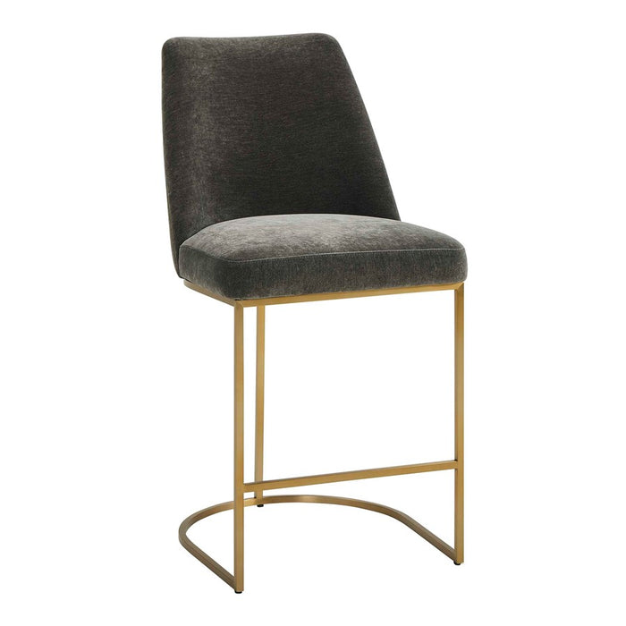 Uttermost Hanni Charcoal Counter Stool, Brass