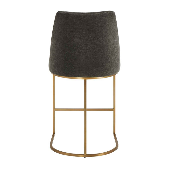 Uttermost Hanni Charcoal Counter Stool, Brass