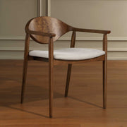Uttermost Augusta 22in Dining Chair | Walnut Burl Veneer and Off-White Fabric | Dining Room & Kitchen Seating | 22 x 23.5 x 28.5 in | Model 53145