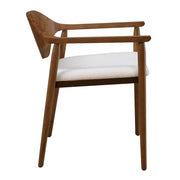 Uttermost Augusta 22in Dining Chair | Walnut Burl Veneer and Off-White Fabric | Dining Room & Kitchen Seating | 22 x 23.5 x 28.5 in | Model 53145