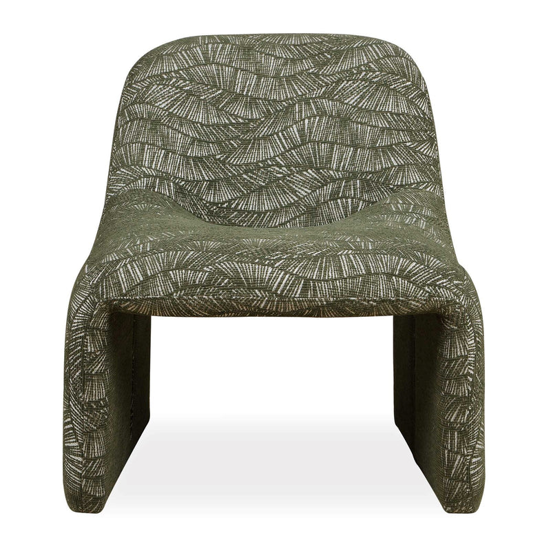 Uttermost Menlo 27.5in Accent Chair | Olive Green Graphic Fabric on Eucalyptus Wood | Living Room & Lounge Seating | Model 53148