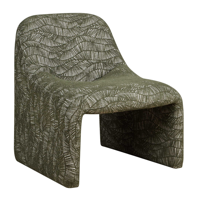Uttermost Menlo 27.5in Accent Chair | Olive Green Graphic Fabric on Eucalyptus Wood | Living Room & Lounge Seating | Model 53148