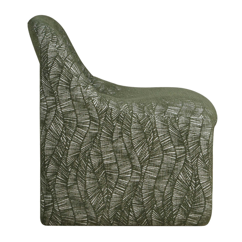 Uttermost Menlo 27.5in Accent Chair | Olive Green Graphic Fabric on Eucalyptus Wood | Living Room & Lounge Seating | Model 53148