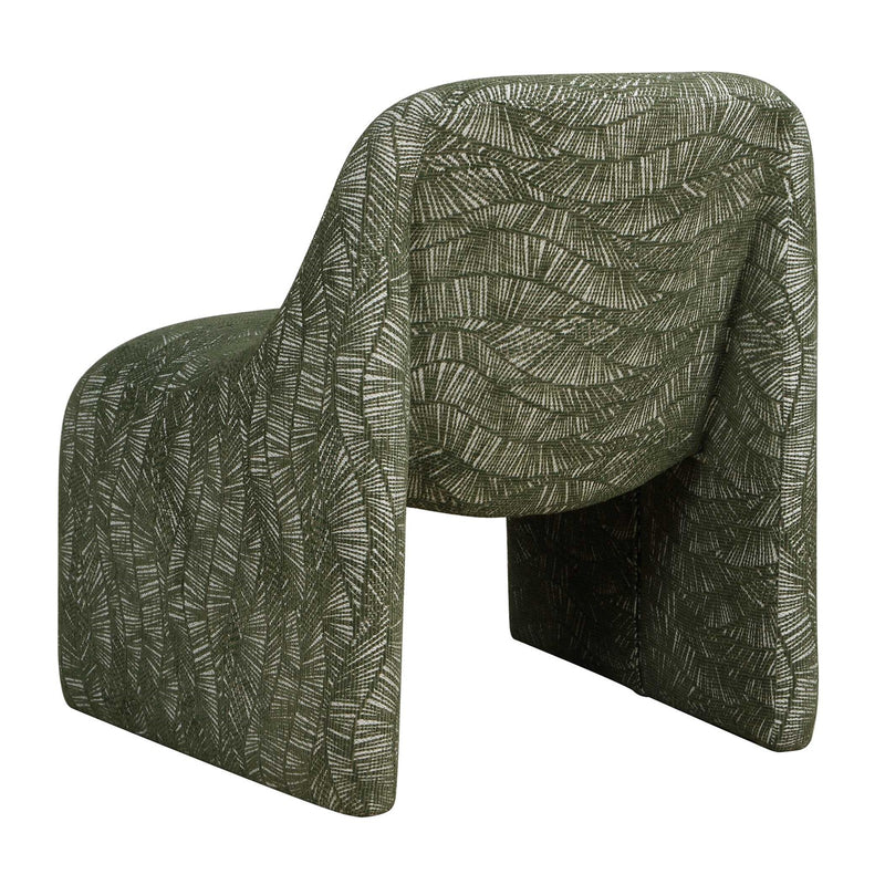 Uttermost Menlo 27.5in Accent Chair | Olive Green Graphic Fabric on Eucalyptus Wood | Living Room & Lounge Seating | Model 53148