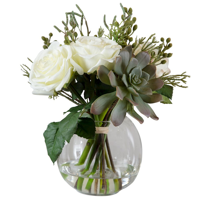 Uttermost Belmonte Floral Bouquet Vase, Clear Glass