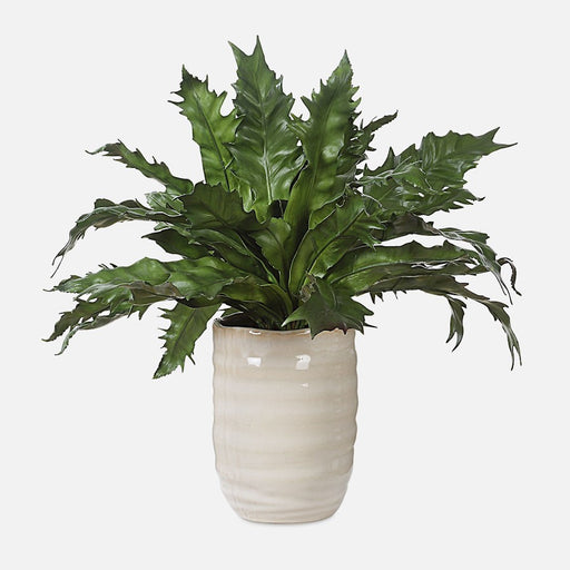 Uttermost Verdure Fern In Glazed Pot, Tan - 60229