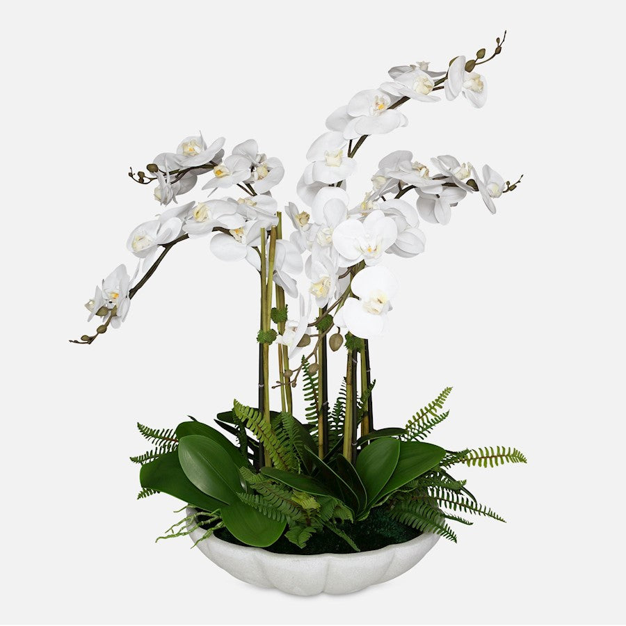Uttermost Flourish Orchid Centerpiece, White - 60239
