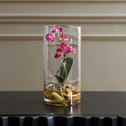 Uttermost Mariposa Fuchsia Orchid | Vibrant Pink-Purple Blooms in Glass Vase with Faux Water & Stones | Tabletop Accent | Model 60279