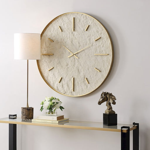 Uttermost Stone Serenity Wall Clock, White