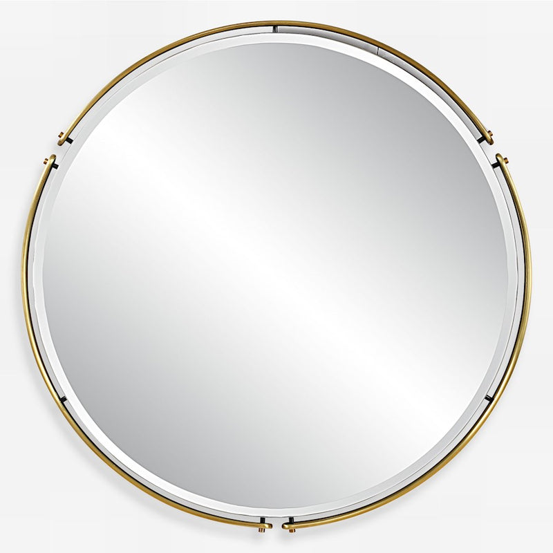 Uttermost Wesley Round Mirror, Plated Antique Brass - 8216