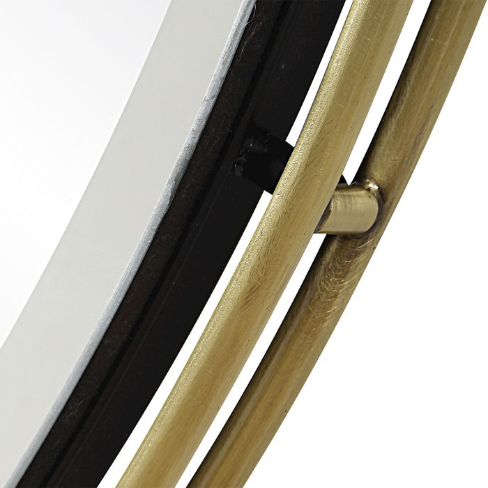 Uttermost Wesley Round Mirror, Plated Antique Brass