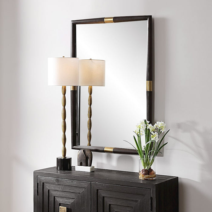 Uttermost Larkin Dark Wood/Brass Mirror