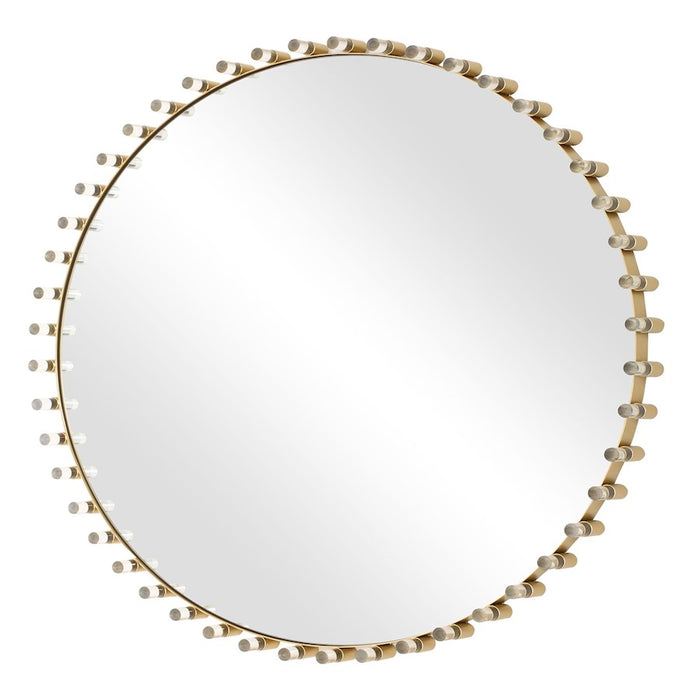 Uttermost Avelyne Round Mirror, Plated Antique Brass