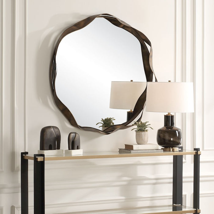 Uttermost Catch The Wave Round Mirror, Bronze
