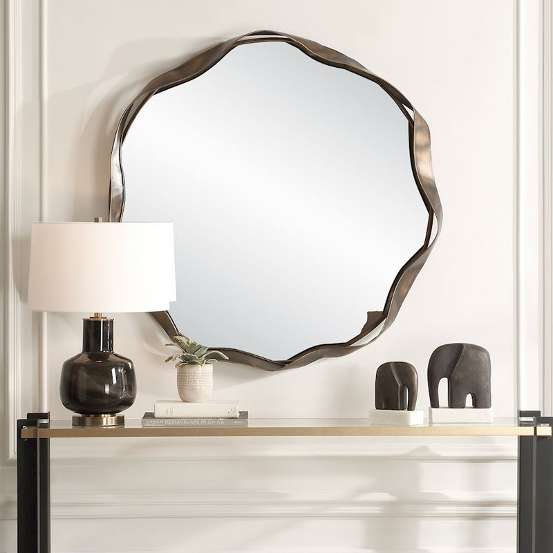 Uttermost Catch The Wave Round Mirror, Bronze