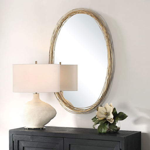 Uttermost Gillian Oval Mirror, Brushed Gold