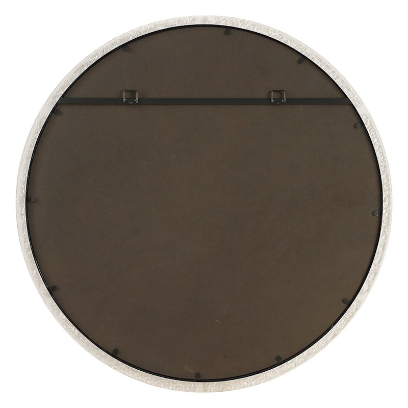 Uttermost Crystalline Round Mirror, Black/Brass