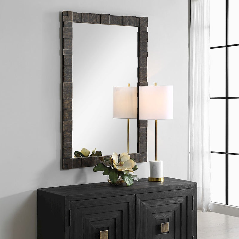 Uttermost Bustelo Mirror, Dark Bronze/Antique Gold