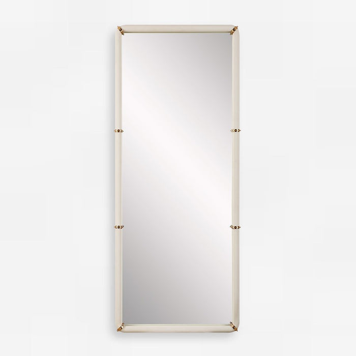 Uttermost Cyprus Dressing Mirror, White/Brass - 8242