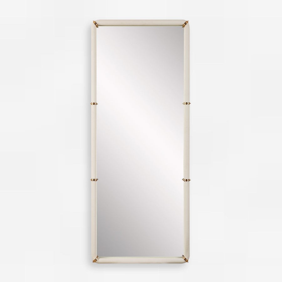 Uttermost Cyprus Dressing Mirror, White/Brass - 8242
