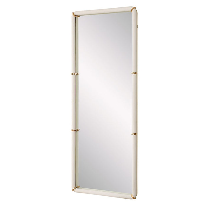 Uttermost Cyprus Dressing Mirror, White/Brass