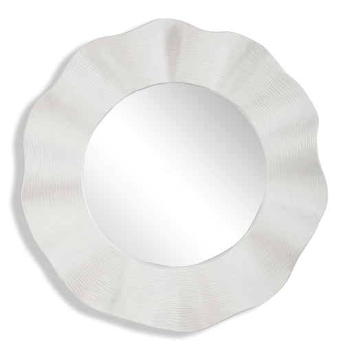 Uttermost Wave Length 40in Round White Mirror | Textured Matte White Frame | Entryway & Bathroom Accent | 40 x 5.12 x 40 in | Model 8286