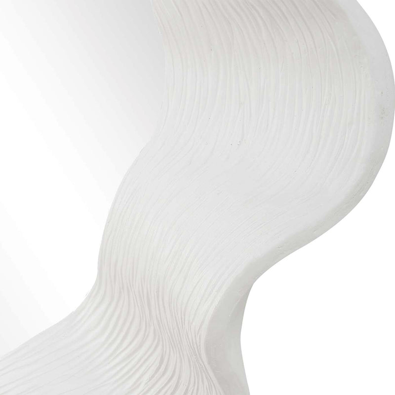 Uttermost Wave Length 40in Round White Mirror | Textured Matte White Frame | Entryway & Bathroom Accent | 40 x 5.12 x 40 in | Model 8286
