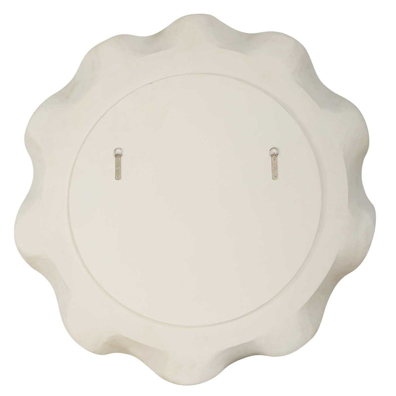 Uttermost Wave Length 40in Round White Mirror | Textured Matte White Frame | Entryway & Bathroom Accent | 40 x 5.12 x 40 in | Model 8286