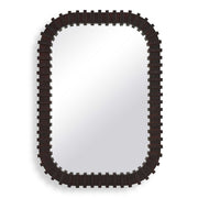 Uttermost Abram 30in Espresso Wood Mirror | Segmented Rubber Wood Frame | Entryway & Bathroom Wall Mirror | 30 x 2 x 42 in | Model 8383