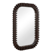 Uttermost Abram 30in Espresso Wood Mirror | Segmented Rubber Wood Frame | Entryway & Bathroom Wall Mirror | 30 x 2 x 42 in | Model 8383