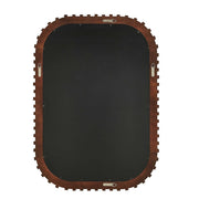 Uttermost Abram 30in Espresso Wood Mirror | Segmented Rubber Wood Frame | Entryway & Bathroom Wall Mirror | 30 x 2 x 42 in | Model 8383