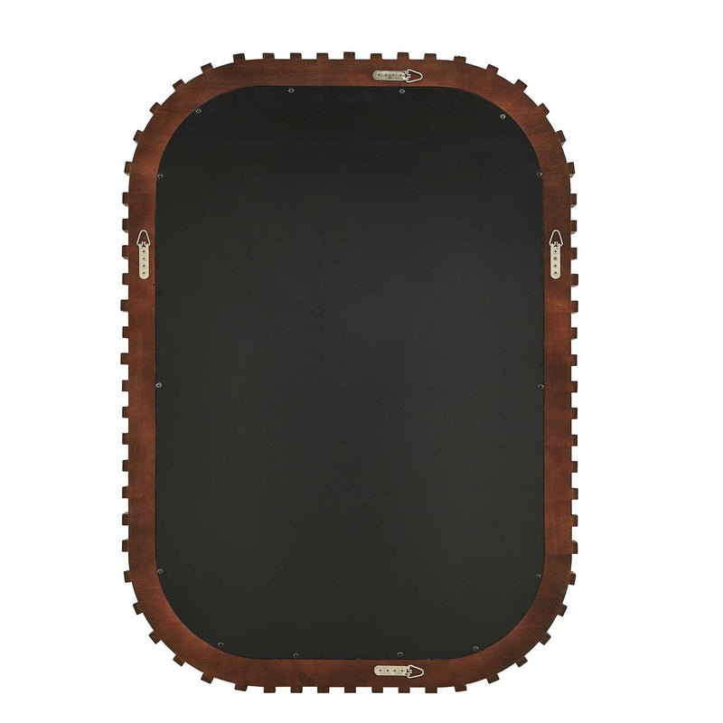 Uttermost Abram 30in Espresso Wood Mirror | Segmented Rubber Wood Frame | Entryway & Bathroom Wall Mirror | 30 x 2 x 42 in | Model 8383