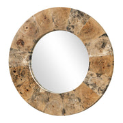 Uttermost Hiram 38in Round Tamarind Wood Mirror | Variegated Wood Frame | Entryway & Bathroom Wall Mirror | 38 x 1.2 x 38 in | Model 8391