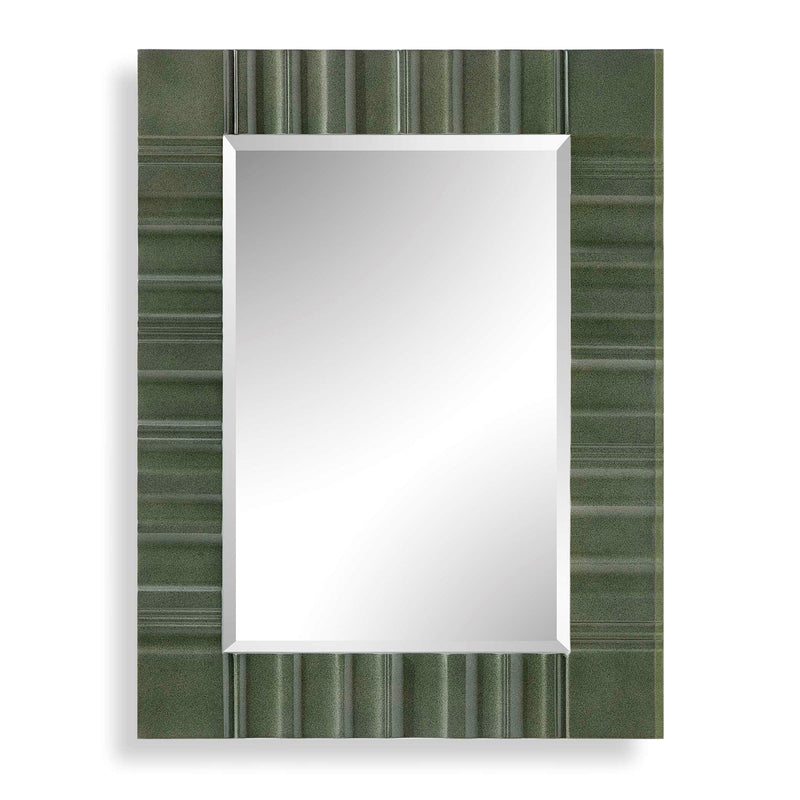 Uttermost Quincey 30x40in Olive Green Wood Mirror | Architectural Carved MDF Frame | Entryway & Living Room Wall Mirror | Model 8405