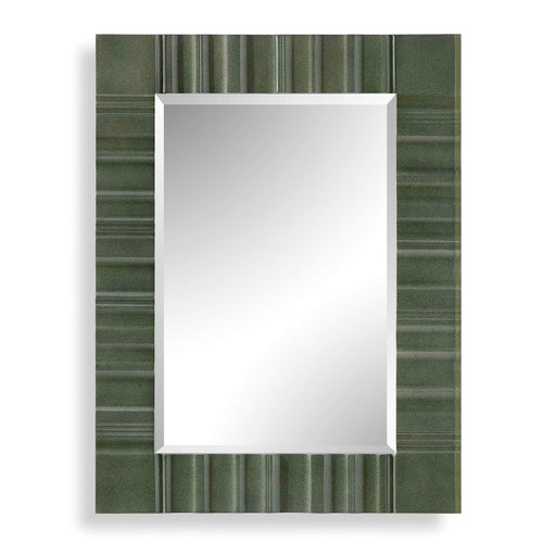 Uttermost Quincey 30x40in Olive Green Wood Mirror | Architectural Carved MDF Frame | Entryway & Living Room Wall Mirror | Model 8405