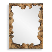 Uttermost Abraham 36x48in Tamarind Wood Mirror | Layered Wood Frame with Black Iron Border | Living Room & Entryway Wall Mirror | Model 8407